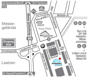 Anfahrt zum Peppermint Pavillon